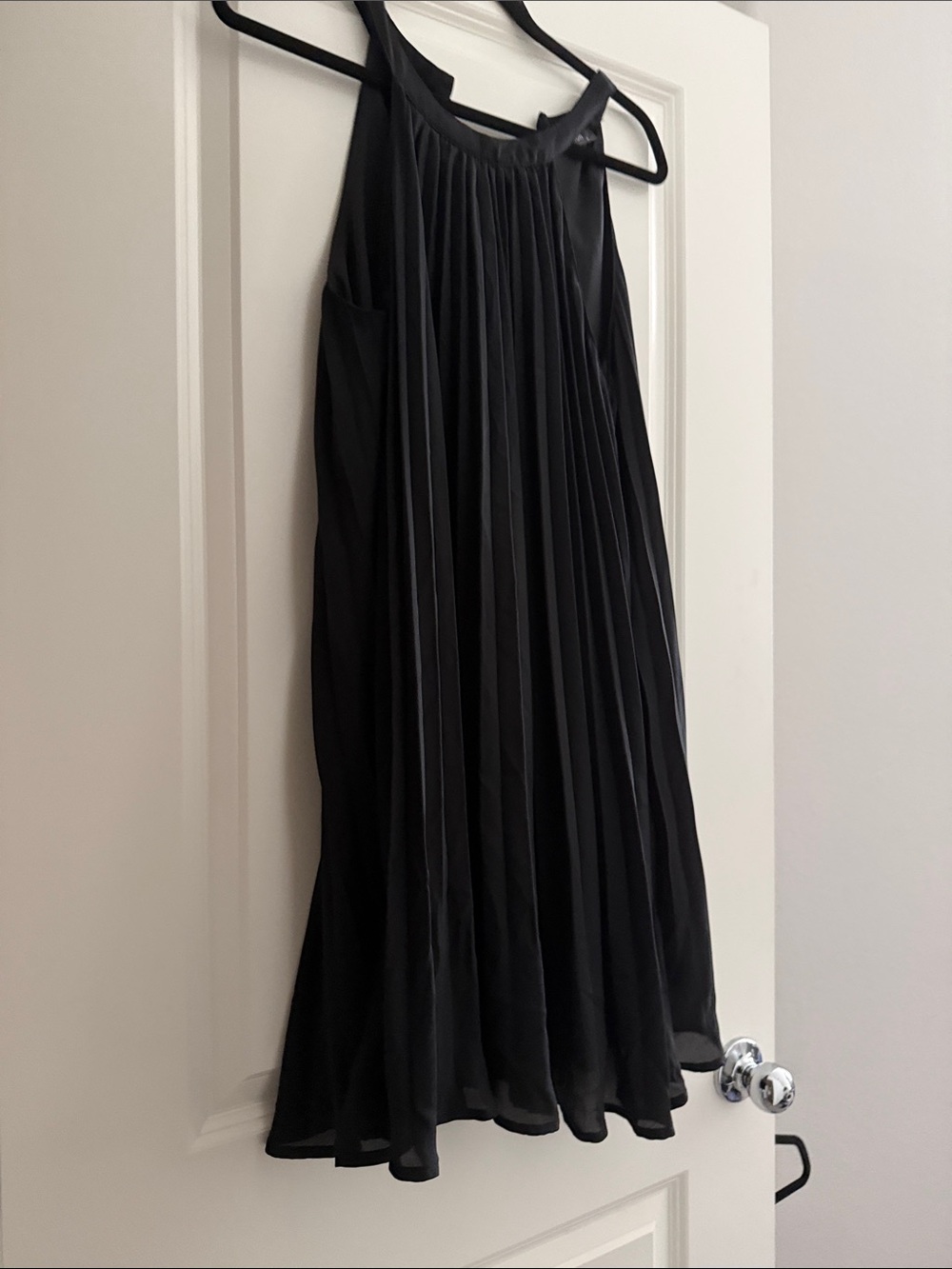 Black Pleated Women’s Swing Dress
